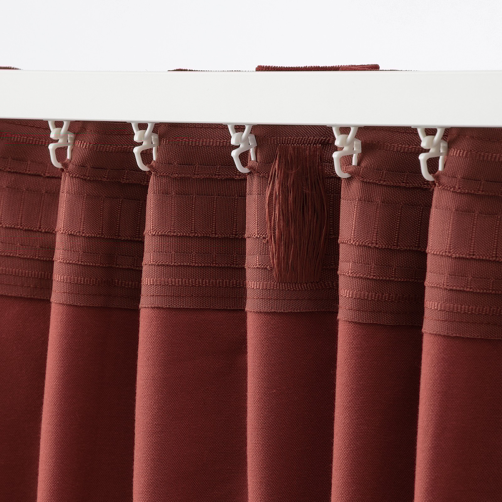 SANELA Room darkening curtains, 1 pair, redbrown, 140x300 cm IKEA