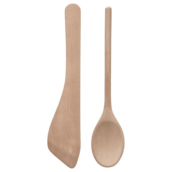 SJÖKEX 2-piece kitchen utensil set, birch
