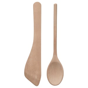 SJÖKEX 2-piece kitchen utensil set, birch