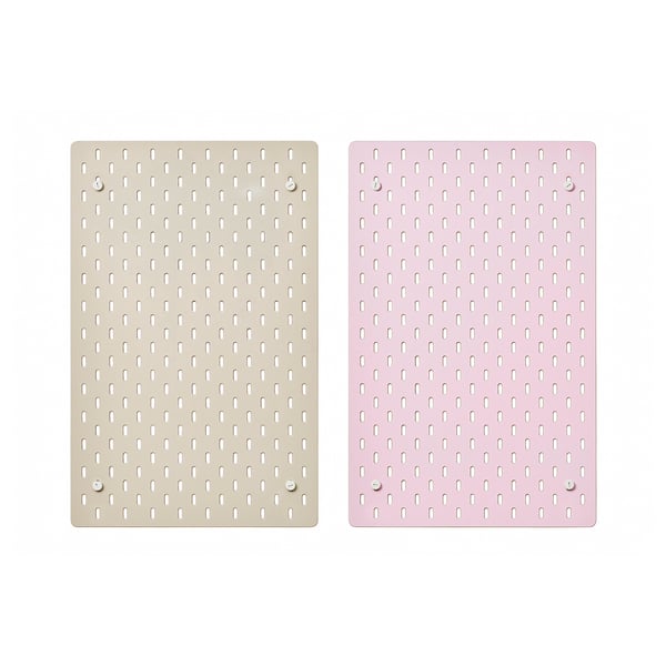 SKÅDIS Pegboard, beige/pink, 36x56 cm
