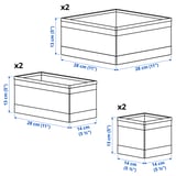 SKUBB Box, set of 6, dark grey