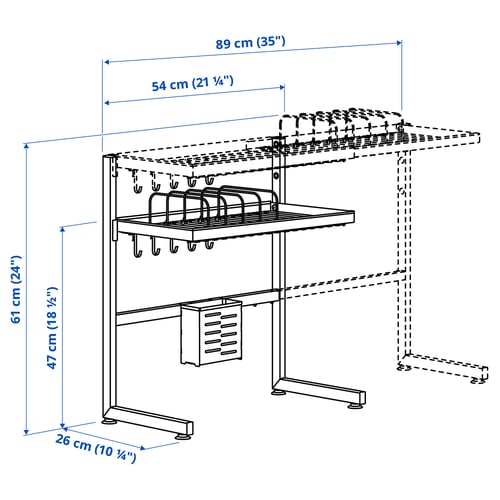 Illustration with measurements for the product: SKYGGFISK.