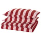 SLÅNHÖSTMAL Duvet cover and 2 pillowcases, light pink dark red/stripe, 240x220/50x80 cm