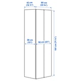 SMÅSTAD / PLATSA Wardrobe, white/blue, 60x42x181 cm