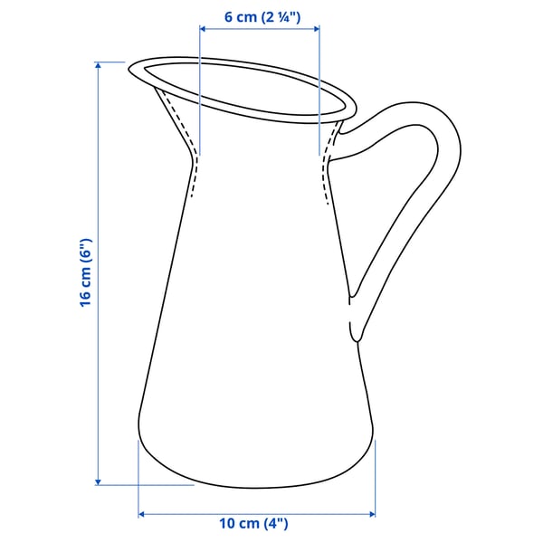 SOCKERÄRT Vase/jug, white, 16 cm