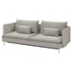 SÖDERHAMN sofa-bed in grey, modern minimalist design with deep seating, supportive cushions, convertible to a double bed.