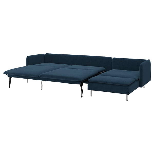 SÖDERHAMN 4-seat sofa-bed, with chaise longue/Kelinge dark blue