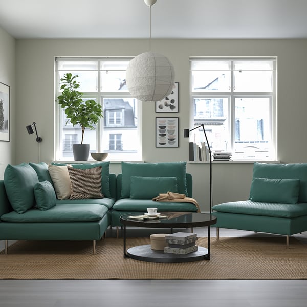 SÖDERHAMN Corner sofa, 3-seat, Kelinge grey-turquoise