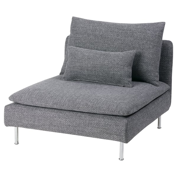 SÖDERHAMN Cover for 1-seat section - Lejde grey/black - IKEA