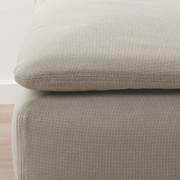 SÖDERHAMN Footstool, Fridtuna light beige