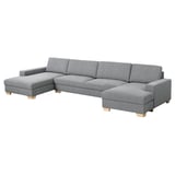 SÖRVALLEN 5-seat sofa, with chaise longues/Lejde grey/black