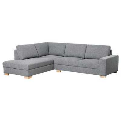 SÖRVALLEN Corner sofa, 3-seat, with open end, left/Lejde grey/black