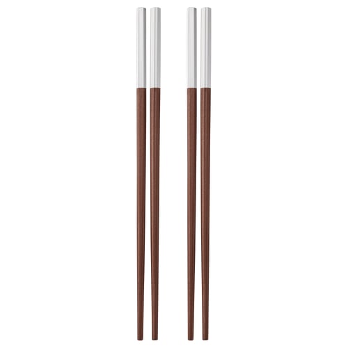 SÖTBJÖRNBÄR chopsticks, brown & silver, octagonal, easy grip, authentic dining.