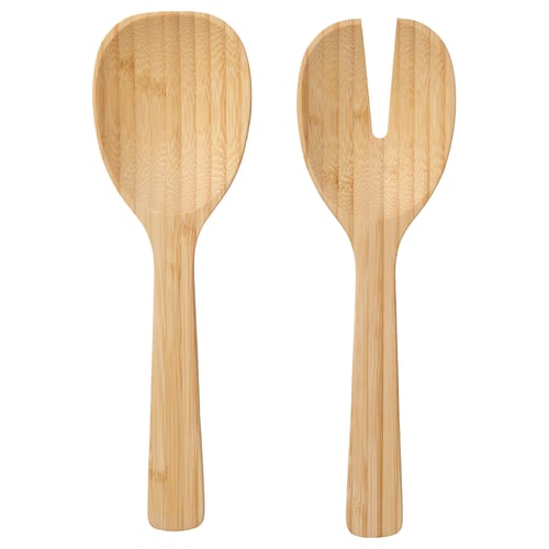 SOLUPPGÅNG 2-piece salad servers set, bamboo