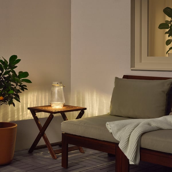Solvinden إضاءة Led خارجي يعمل بالبطارية زجاج شفاف 24 سم Ikea