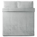 SPJUTVIAL Duvet cover and 2 pillowcases, light grey/mélange, 240x220/50x80 cm