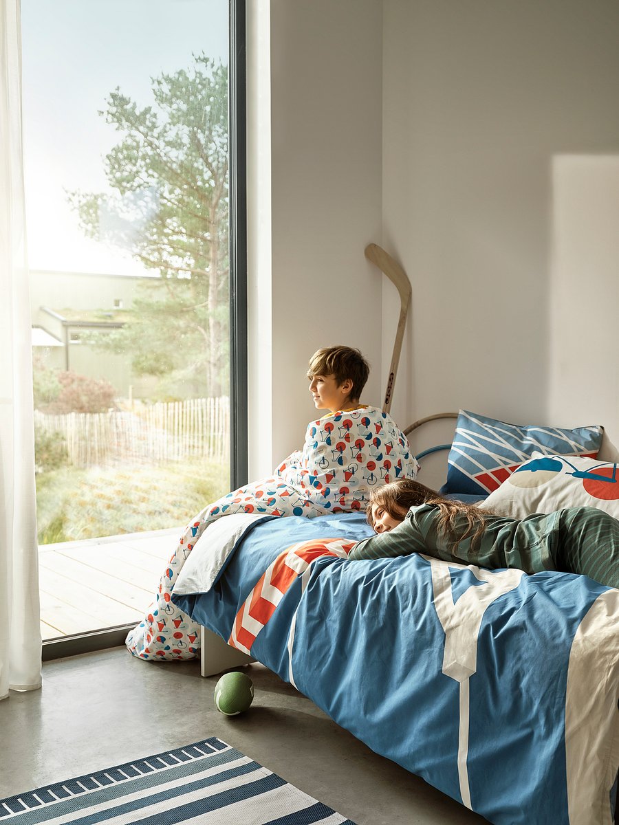 SPORTSLIG غطاء لحاف/مخدة, نقش دراجة, ‎150x200/50x80 سم‏ IKEA