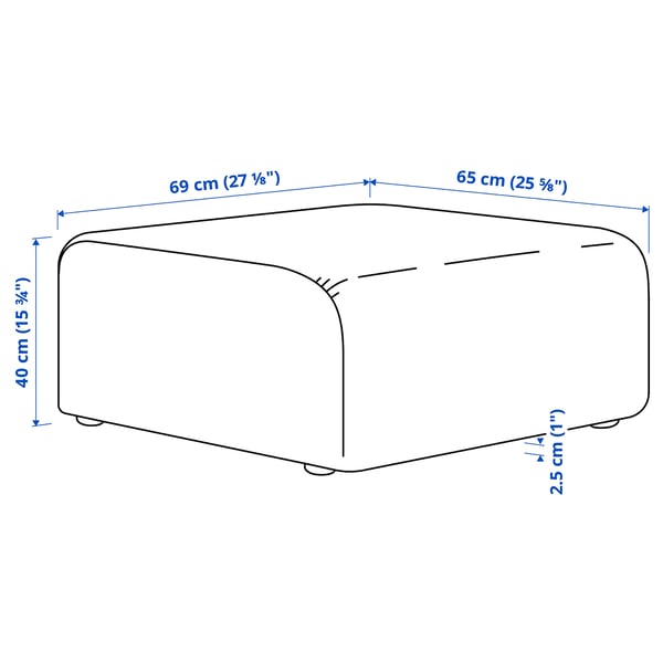 STOCKHOLM 2025 Pouffe, Djurmo grey/white