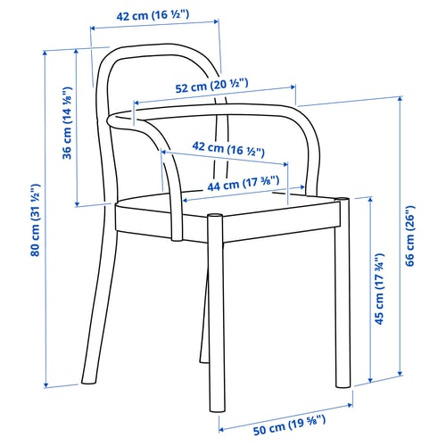 Illustration with measurements for the product: STOCKHOLM 2025.