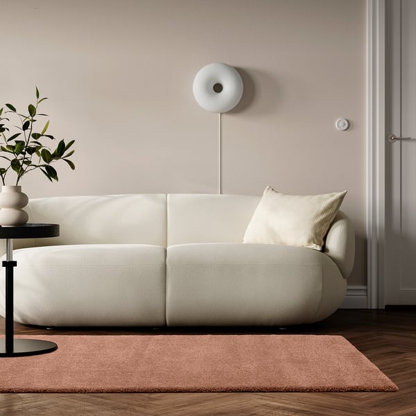 STOENSE Rug, low pile, pale pink, 170x240 cm