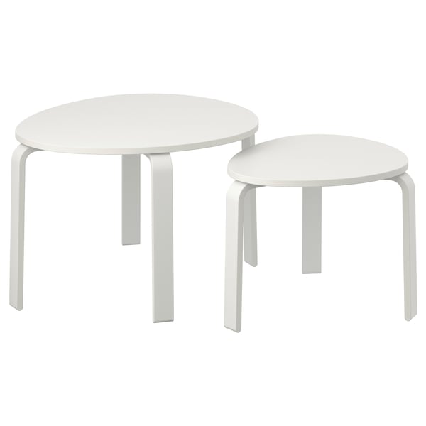 SVALSTA Nest of tables, set of 2, white stain