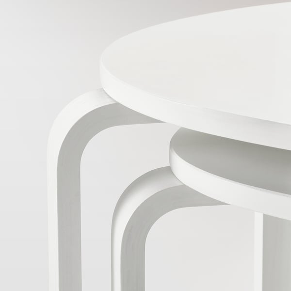 SVALSTA Nest of tables, set of 2, white stain