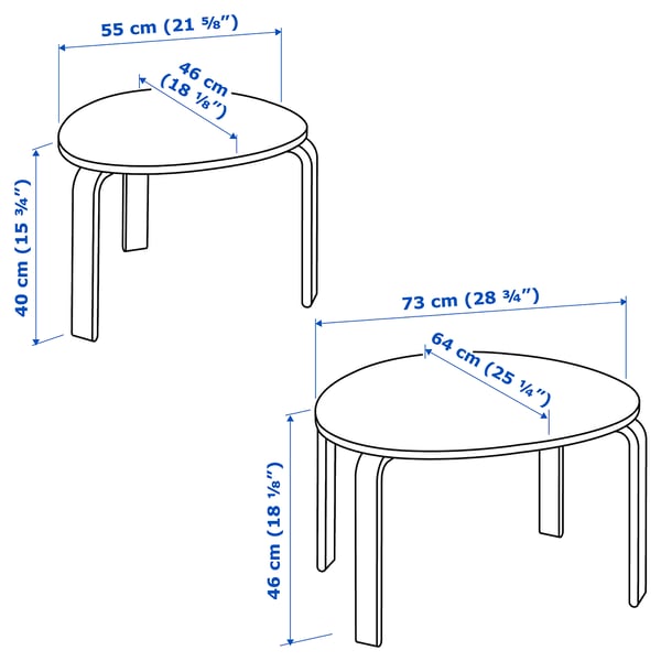 SVALSTA Nest of tables, set of 2, white stain
