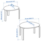 SVALSTA Nest of tables, set of 2, white stain