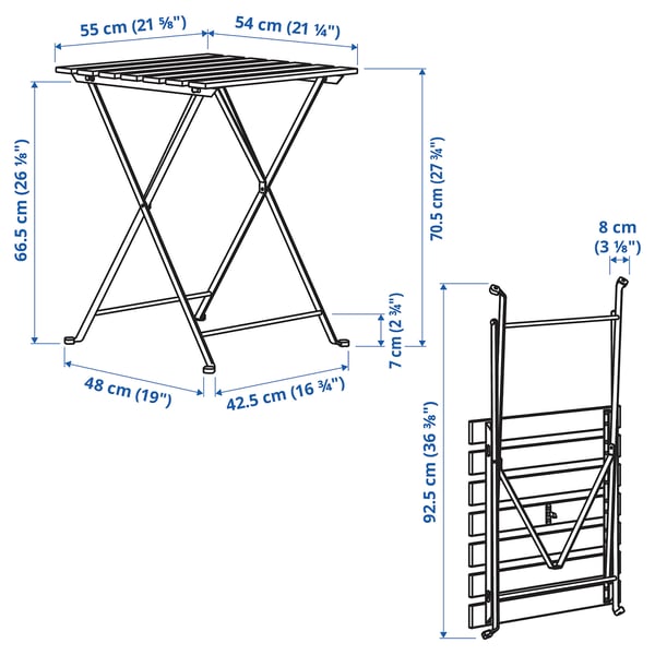 tarno طاولة خارجية أحمر صباغ بني فاتح 55x54 سم ikea