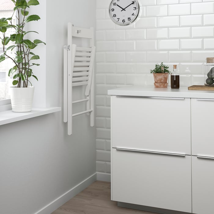 NORBERG Wall-mounted drop-leaf table, white, 74x60 cm - IKEA