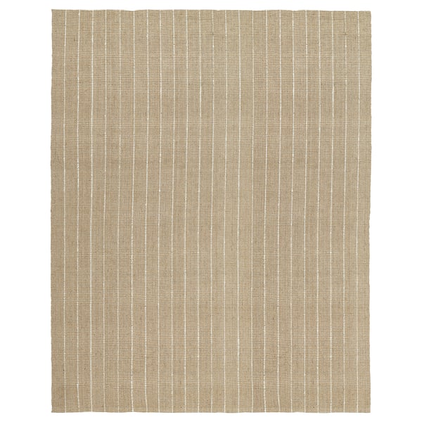 TIOKRONA flat-woven jute rug, beige with white stripes, natural, rectangular.