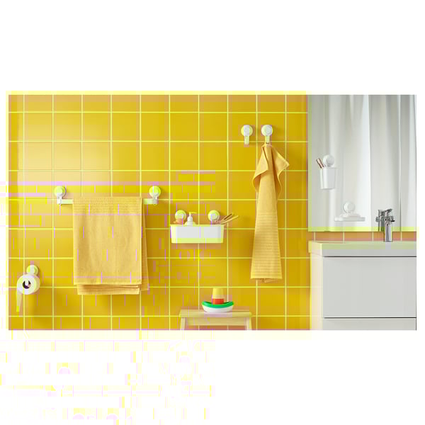 TISKEN Toilet roll holder with suction cup, white