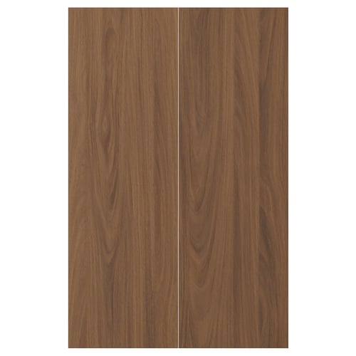TISTORP wooden panels with a walnut finish. The panels are rectangular, smooth, and vertically grained, creating a classic, warm look.