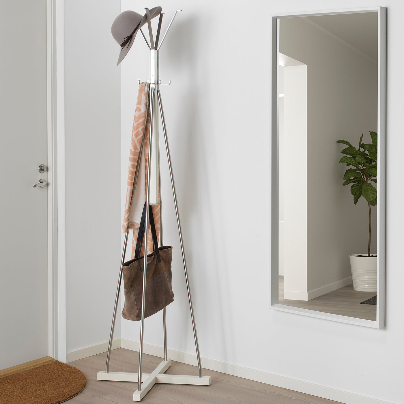 TJUSIG Hat and coat stand, white, 193 cm IKEA