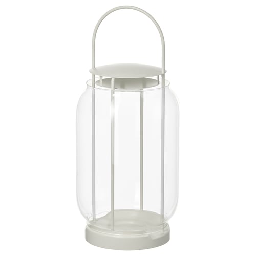 TOFSAND Lantern for pillar candle, in/out, white, 44 cm