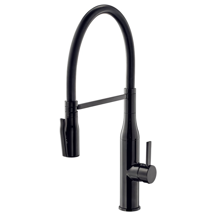TOLLSJÖN kitchen mixer tap/handspray, black polished metal IKEA