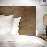 TONSTAD Bed frame with storage, brown stained oak veneer, 90x200 cm