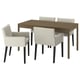 TONSTAD / MÅRENÄS Table and 4 chairs, brown oak veneer/Gunnared beige black, 150x80 cm