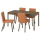 TONSTAD / TONSTAD Table and 4 chairs, brown oak veneer/Bomstad golden brown brown oak effect, 150x80 cm