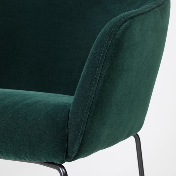 TOSSBERG Chair, metal black/velvet green