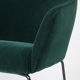 TOSSBERG Chair, metal black/velvet green