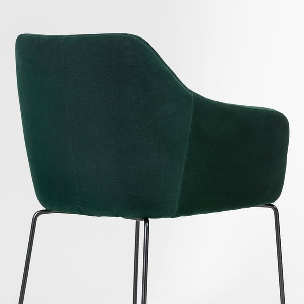 TOSSBERG Chair, metal black/velvet green