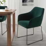TOSSBERG Chair, metal black/velvet green
