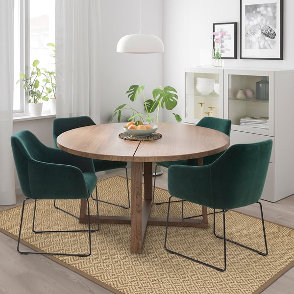 TOSSBERG Chair, metal black/velvet green