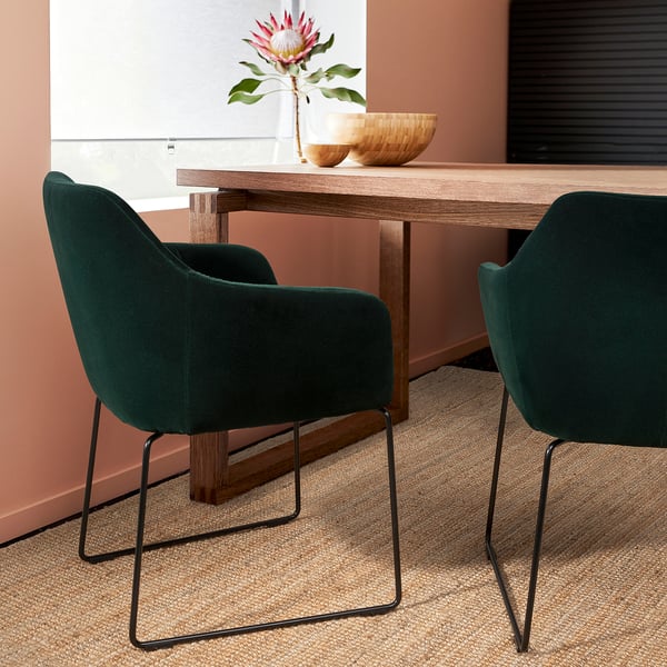 TOSSBERG Chair, metal black/velvet green
