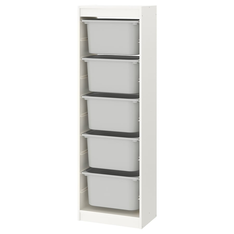 TROFAST Storage combination with boxes white/grey IKEA