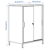 TROTTEN Cabinet with sliding doors, white, 80x55x110 cm