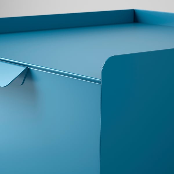 TROTTEN Drawer unit w 2 drawers on castors, blue