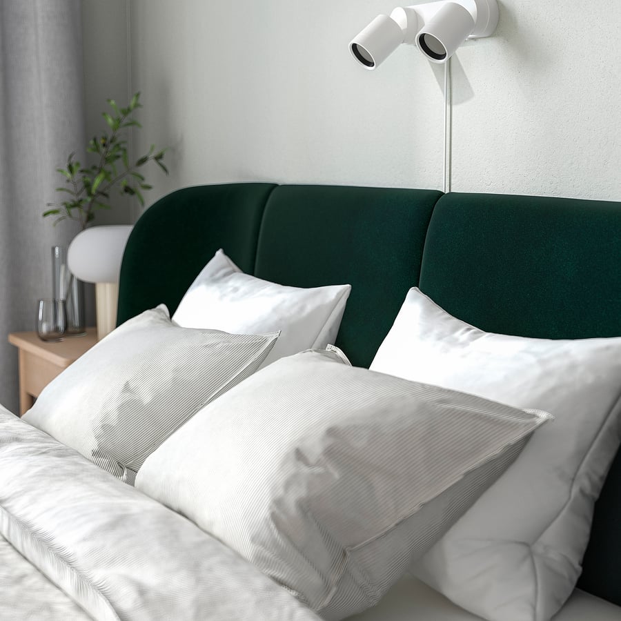 TUFJORD Upholstered bed frame Djuparp dark green IKEA