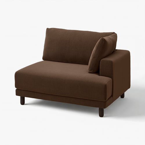 Brown UPPÅKRA sofa chair with dark wood legs, modern, cushioned.